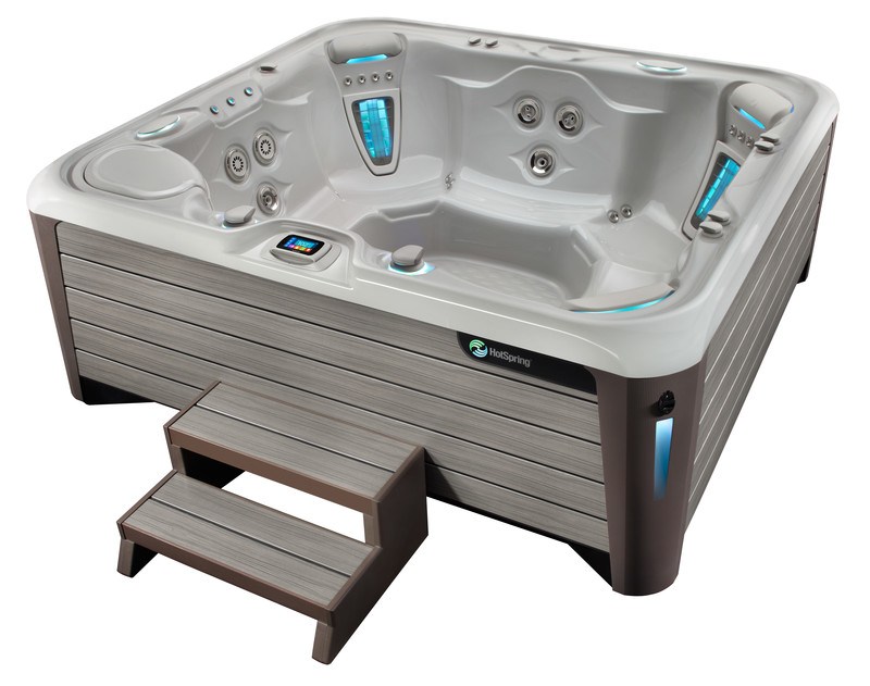 The Highlife Grandee is a large, luxurious hot tub with features for a customized look and soak.